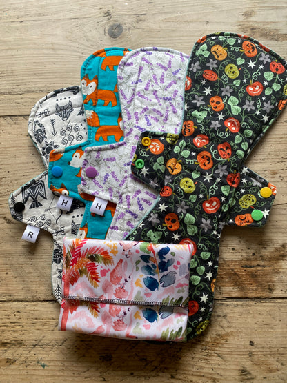 Reusable cloth period pad starter kits